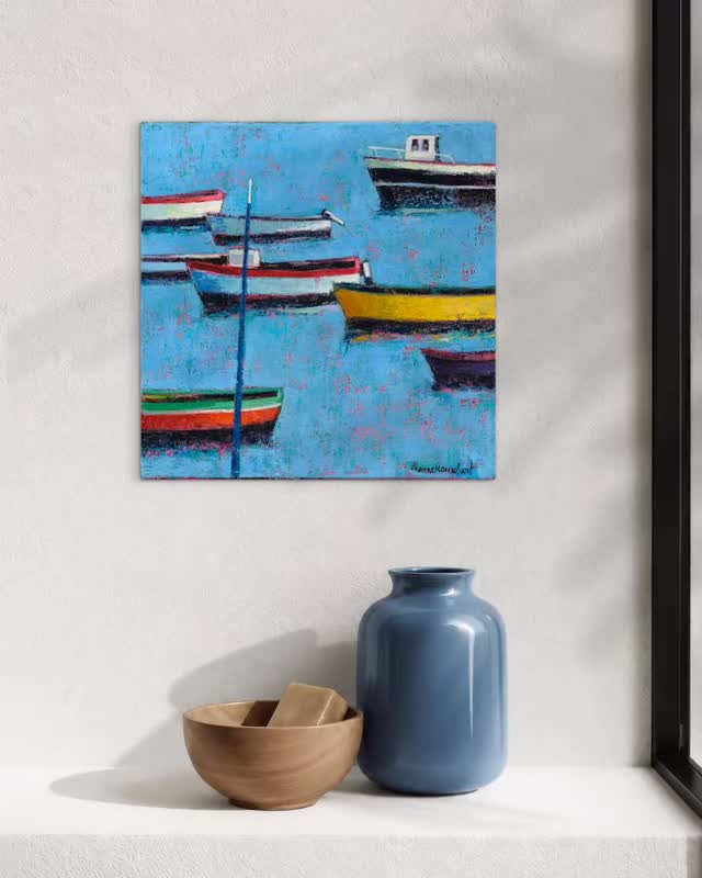 « Le calme » Miguel Núñez Rauschert. Huile sur toile 30x30. #miguelnunezrauschert #artiti #huilesurtoile #peinturecontemporaine